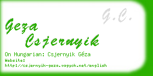 geza csjernyik business card